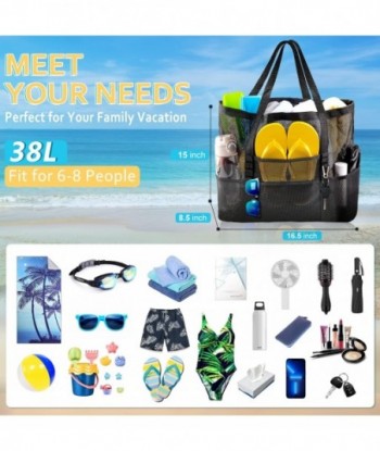 Sac de plage en filet - Grand sac fourre-tout de plage pour la famille Sac de plage pour jouets et essentiels de vacances