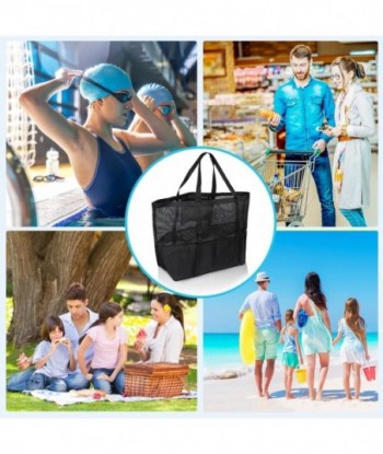 Sac de plage en filet - Grand sac fourre-tout de plage pour la famille Sac de plage pour jouets et essentiels de vacances