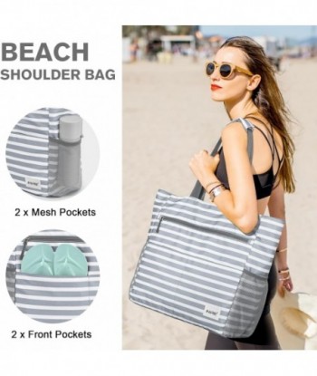 Sac de plage G4Free, sac fourre-tout de plage imperméable et résistant au sable, sacs de plage pliables de grande capacité pour femmes