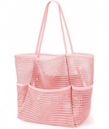 Sac de plage KPX avec mini poche, sacs fourre-tout de plage pour femmes, grands sacs de voyage pliables en maille pour piscine - Résistant au sable