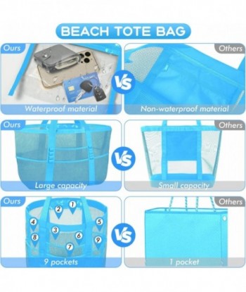 Sac de plage en maille AURUZA, sac fourre-tout imperméable et résistant au sable, sac de piscine, sac de croisière, essentiel de plage pour les vacances