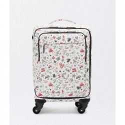 VALISE CABINE EFFET NYLON impression blanche