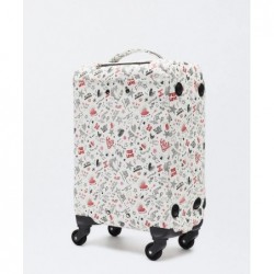 VALISE CABINE EFFET NYLON impression blanche