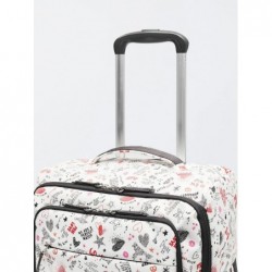 VALISE CABINE EFFET NYLON impression blanche