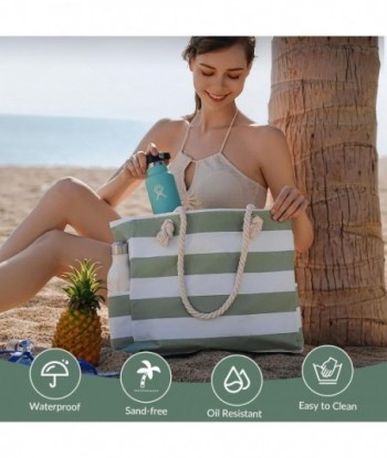 Sac de plage Clothirily pour femme - Grand sac fourre-tout de plage, sac de plage imperméable et résistant au sable avec fermeture éclair, grand sac fourre-tout de plage pour piscine