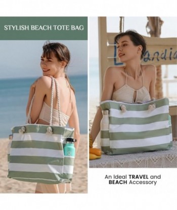 Sac de plage Clothirily pour femme - Grand sac fourre-tout de plage, sac de plage imperméable et résistant au sable avec fermeture éclair, grand sac fourre-tout de plage pour piscine