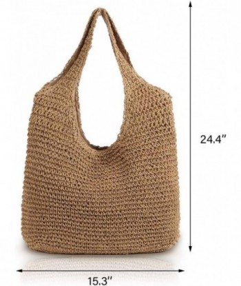 Sac à bandoulière en paille souple tissé à la main, grand sac fourre-tout à poignée en paille Boho, sac de plage d'été rétro, sac à main en rotin