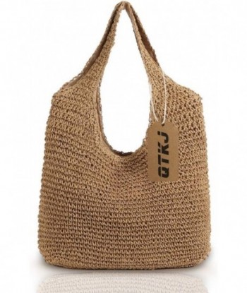 Sac à bandoulière en paille souple tissé à la main, grand sac fourre-tout à poignée en paille Boho, sac de plage d'été rétro, sac à main en rotin