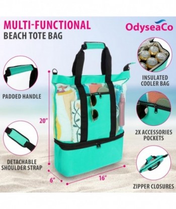 Sac de plage imperméable Odyseaco avec compartiment isotherme - Sacs de plage imperméables et résistants au sable pour femmes, sac de piscine et sac fourre-tout de plage