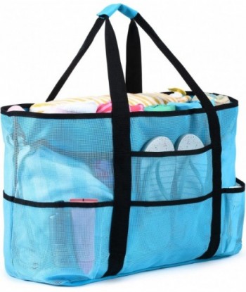 Sac de plage oscaurt Sacs de plage extra larges pour femmes Sacs fourre-tout de plage en maille imperméable et anti-sable Sac de piscine de voyage