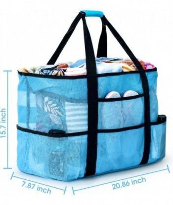 Sac de plage oscaurt Sacs de plage extra larges pour femmes Sacs fourre-tout de plage en maille imperméable et anti-sable Sac de piscine de voyage