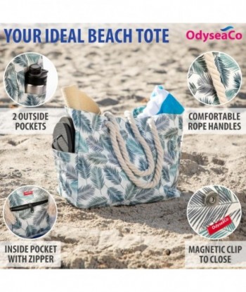 Sac de plage Odyseaco - Sac fourre-tout de plage - Sacs de plage pour femmes - Sac fourre-tout de plage - Sacs de plage imperméables et résistants au sable - Sac fourre-tout en toile