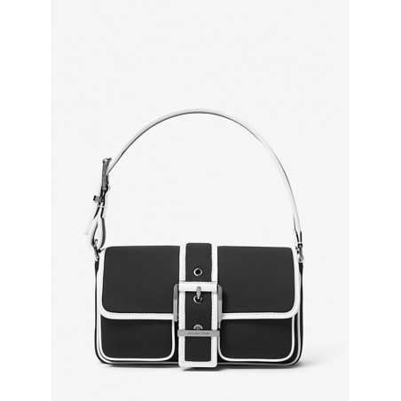 Sac bandoulière femme Colby en cuir, noir et blanc