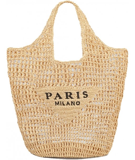 Nouveau sac tissé, sac fourre-tout en maille de paille, plage, sac à bandoulière, hobo femme, pliable grande capacité, pour les vacances.