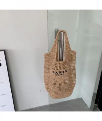 Nouveau sac tissé, sac fourre-tout en maille de paille, plage, sac à bandoulière, hobo femme, pliable grande capacité, pour les vacances.