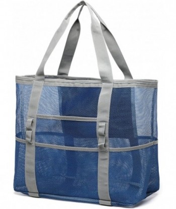 Sac de plage en maille F-color Family - Sac fourre-tout de plage 9 poches Sac de serviette de plage