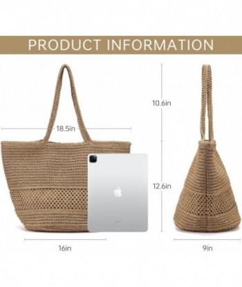 Grand sac à main de plage en paille pour femme : sacs en paille, sacs à bandoulière, sacs à main - Sac fourre-tout tissé en raphia pour les vacances d'été