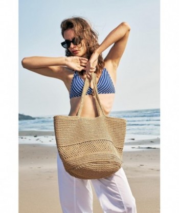 Grand sac à main de plage en paille pour femme : sacs en paille, sacs à bandoulière, sacs à main - Sac fourre-tout tissé en raphia pour les vacances d'été