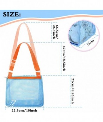 Sac de plage en maille pour jouets de plage, 3 sacs de collecte de coquillages avec bretelles réglables, jouets de sable pour enfants, sacs de coquillages pour ramasser des coquillages