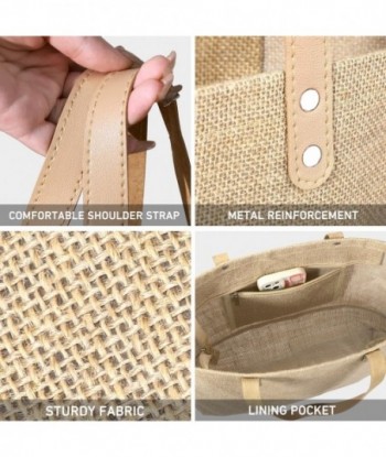 hatisan Grand sac de plage en jute pour femme Sac fourre-tout de plage en paille tissée Sac à main à bandoulière Sac bohème