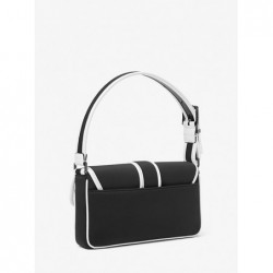 Sac bandoulière femme Colby en cuir, noir et blanc