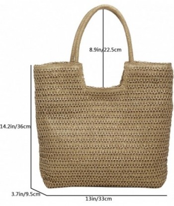 Sac de plage en paille pour femme : sac d'été pour les voyages et les vacances - sac fourre-tout tissé pour femme