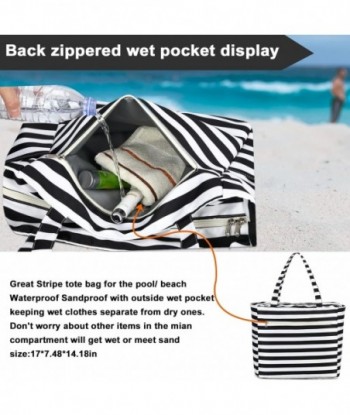 LOIDOU Grand sac de plage fourre-tout imperméable et résistant au sable avec fermeture éclair et poches humides Sac à bandoulière Voyage Enseignant Épicerie