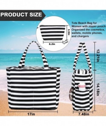 LOIDOU Grand sac de plage fourre-tout imperméable et résistant au sable avec fermeture éclair et poches humides Sac à bandoulière Voyage Enseignant Épicerie