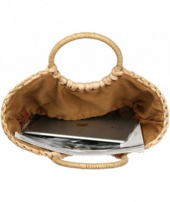 Sac d'été en rotin pour femme, sac à main en paille tissé à la main avec poignée supérieure, sac fourre-tout en paille de mer, pochette de plage