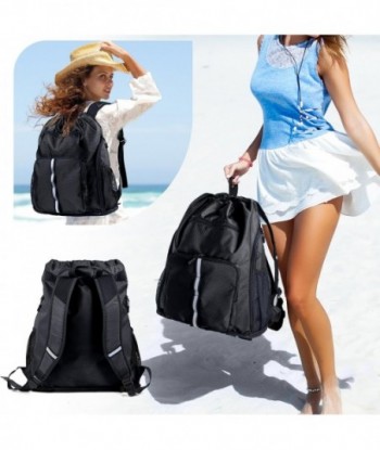 Grand sac à dos de plage imperméable et résistant au sable - Sac de plage surdimensionné personnalisé avec compartiment à chaussures - Sac à dos de piscine avec poches pour articles de toilette