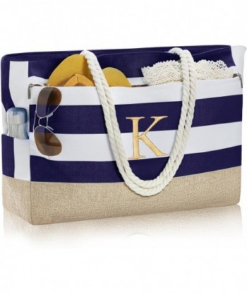 Cadeaux personnalisés YOOLIFE pour femmes - Cadeaux d'anniversaire pour femmes maman amie elle, grand sac fourre-tout de voyage initial essentiel de plage