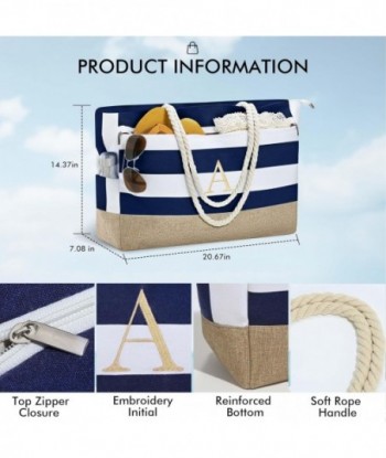 Cadeaux personnalisés YOOLIFE pour femmes - Cadeaux d'anniversaire pour femmes maman amie elle, grand sac fourre-tout de voyage initial essentiel de plage