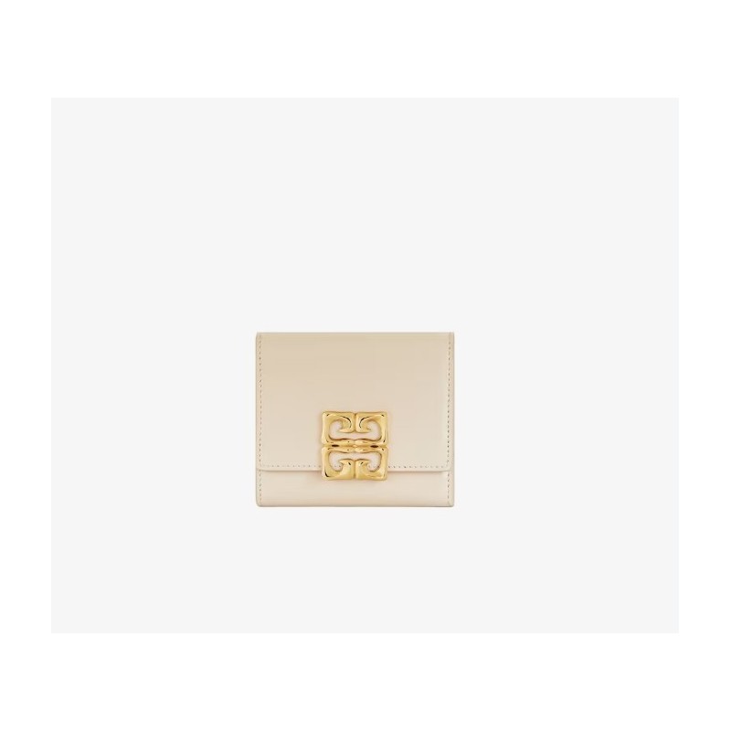 Femme Portefeuille 4G en cuir Box Naturel beige