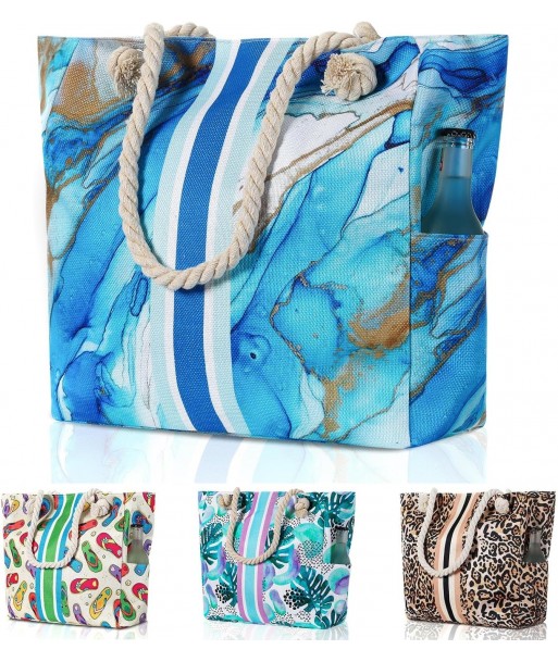 Sac de plage extra large en toile imperméable Wulcea avec fermeture éclair et poches, parfait pour les voyages, la piscine, la natation, la plage et les vacances