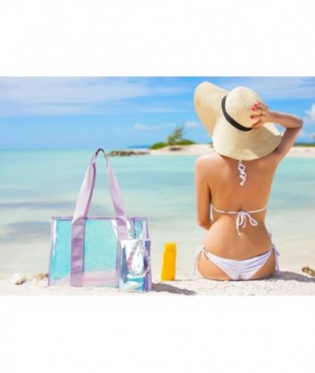 Grand sac fourre-tout de plage 26L pour femme, sac de plage irisé, pliable, imperméable, résistant au sable, sac fourre-tout de plage à bulles de savon