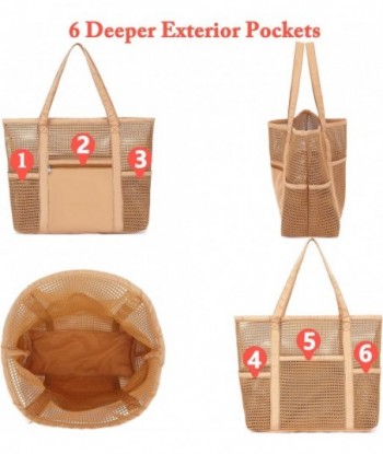 Sac de plage en maille, sac à main décontracté pour femme, grand sac fourre-tout de plage résistant au sable pour les essentiels de la piscine/voyage/vacances