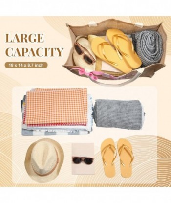 Grand sac de plage imprimé Beach Please en jute avec poignée pour femme, idéal pour les voyages, les vacances ou la plage