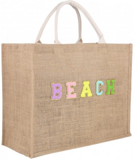 Kolewo4ever Sac de plage en paille et fibre de jute Sac fourre-tout de voyage Sac à main Sac de plage tissé Sac de voyage Shopping