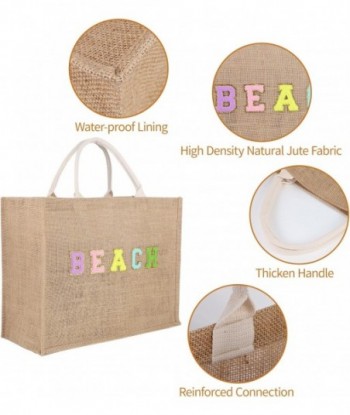 Kolewo4ever Sac de plage en paille et fibre de jute Sac fourre-tout de voyage Sac à main Sac de plage tissé Sac de voyage Shopping