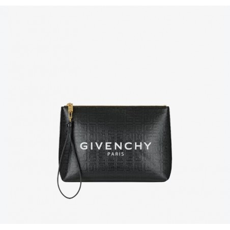 Femme Pochette GIVENCHY en toile enduite 4G Noir