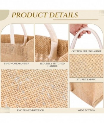 Cunno Lot de 12 mini sacs fourre-tout en toile de jute réutilisables avec poignée Petit sac cadeau en toile vierge DIY Imperméable pour mariage Plage