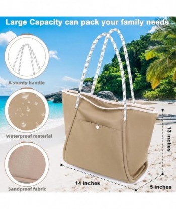 Sac de plage BTOOP pour femme, sac fourre-tout imperméable et résistant au sable, sac de piscine avec fermeture éclair pour les vacances, les voyages