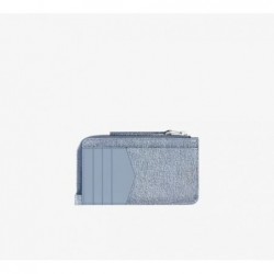 Porte-cartes zippé Voyou en denim Bleu Moyen