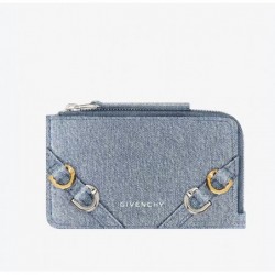 Porte-cartes zippé Voyou en denim Bleu Moyen