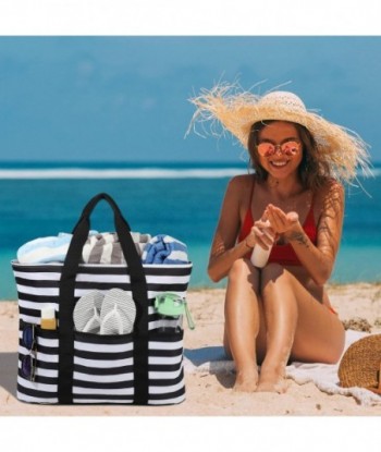 LEDAOU Grand sac fourre-tout de plage pour femme, sac de plage imperméable, sac de piscine résistant au sable avec fermeture éclair, sac fourre-tout de voyage et de gym