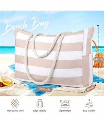 Grands sacs de plage KPX, sacs de piscine, sacs fourre-tout de plage à fermeture éclair, sacs de sport surdimensionnés pour filles mignonnes pour les voyages,