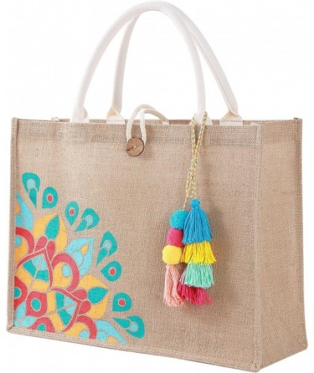 Sac de plage pour femme, sac fourre-tout de plage en paille, doublure en vinyle, poche à pompon, sac de plage en jute pour vacances, piscine, cadeaux d'été