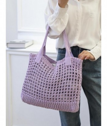 ENBEI Grands sacs fourre-tout de plage pour femmes Sacs à main à bandoulière Sac en tricot Sac fourre-tout esthétique pour la plage Sac fourre-tout au crochet mignon Sacs fourre-tout