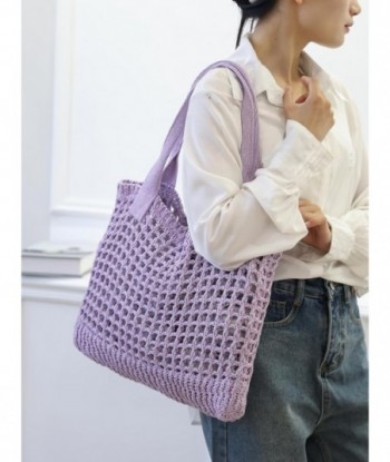 ENBEI Grands sacs fourre-tout de plage pour femmes Sacs à main à bandoulière Sac en tricot Sac fourre-tout esthétique pour la plage Sac fourre-tout au crochet mignon Sacs fourre-tout