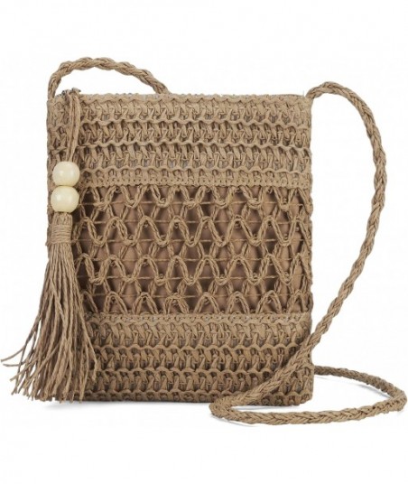 Petit sac à main de plage en paille pour femme : sacs en paille, sacs à bandoulière, sacs à main - Sac fourre-tout tissé en raphia pour les vacances d'été